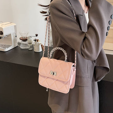 Women's Portable Diamond Chain Messenger Bag - Zambeel