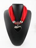 Women's Fashion Simple Heart - Shaped Pendant Scarf - Zambeel
