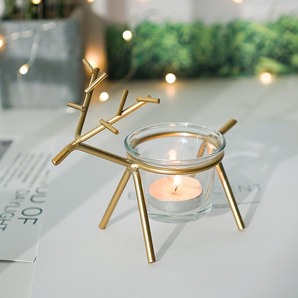 Wrought Iron Fawn Candle Holder - Zambeel